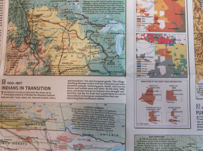 National Geographic Folded Map of the Northern Plains of the USA December 1986