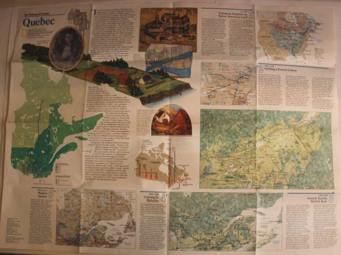 National Geographic Folded Map of Quebec March 1991