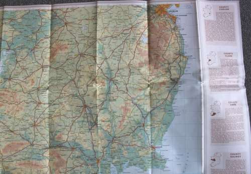 AA Touring Map of Ireland, Folded, 1979