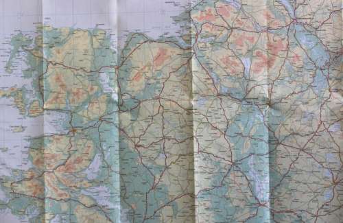 AA Touring Map of Ireland, Folded, 1979