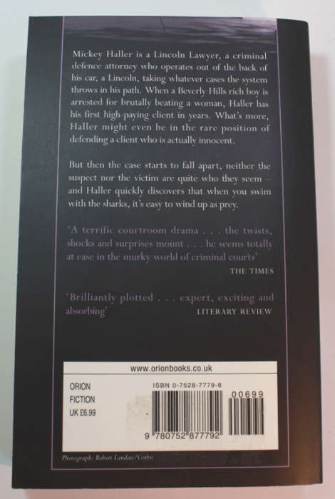 The Lincoln Lawyer by Michael Connelly Softcover Book