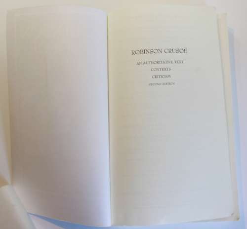 Robinson Crusoe by Daniel Defoe, A Norton Critical Edition Softcover Book
