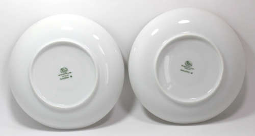 Pair of Hutschenreuther Galleria Saucers, White with Gold Edging