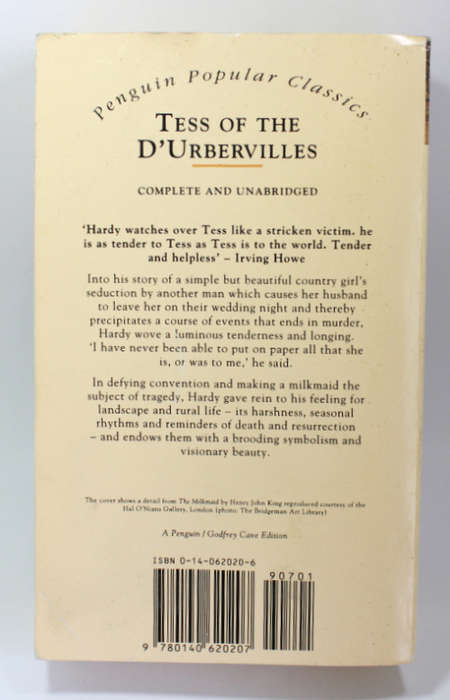 Tess Of The D`Urbervilles by Thomas Hardy penguin Classics Softcover Book