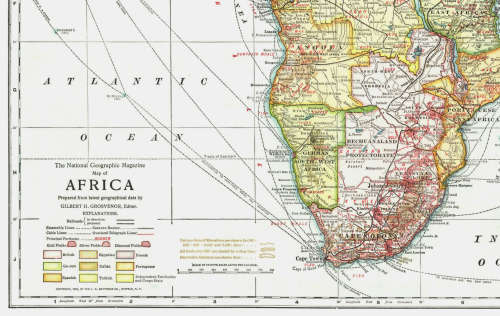 National Geographic Africa 1909 Poster Map Digital Download