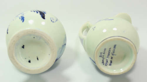Delft Trio, 2 x Miniature Water Jugs and Miniature Plate