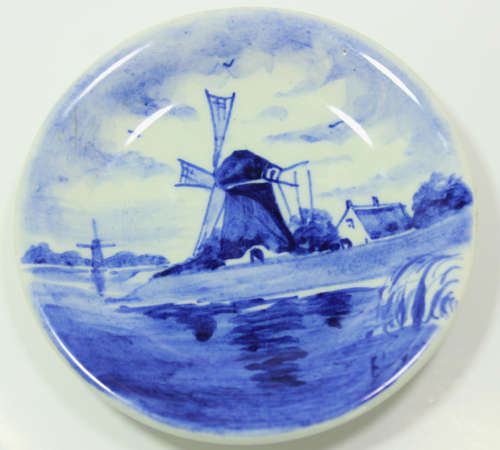 Delft Trio, 2 x Miniature Water Jugs and Miniature Plate
