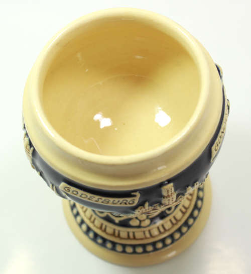 Vintage Wick-Werke Rhein Castles Stoneware Ornamental Vase in Cobalt Blue