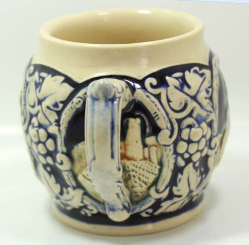 Rheinhold Merkelbach Rhein Castles Stoneware Ornamental Mug in Cobalt Blue