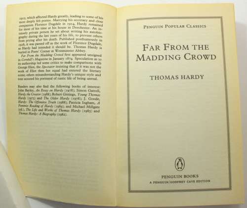 Far From The Madding Crowd by Thomas Hardy Penguin Classics Softcover Book