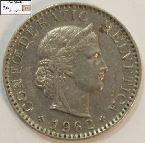 Switzerland 20 Rappen Coin 1962 Circulated