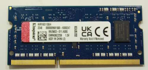 Kingston Value Ram KVR16S11S8/4 DDR3-1600 4GB PC12800 Laptop Memory Module