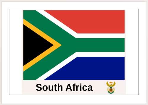 South Africa Flag & Coat Of Arms Digital Download Stock Image