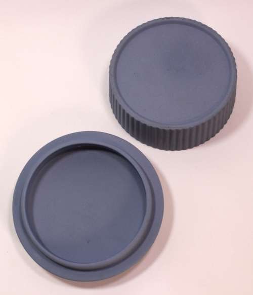Wedgwood Blue Jasperware Round Trinket Box `Helios` with Lid