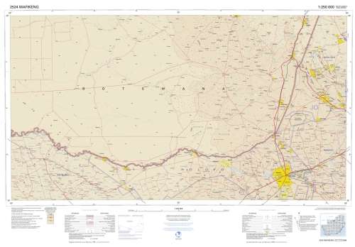 1: 250 000 Topo Cadastral Maps of South Africa Colour Poster Prints