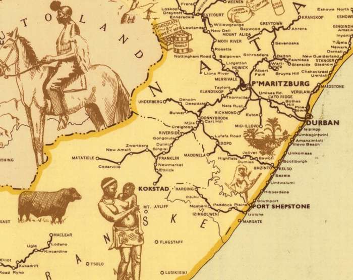 Vintage Railways Map of South Africa 1946 1 x Map Digital Download