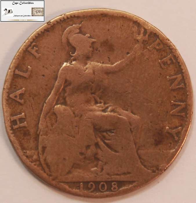 United Kingdom 1/2 Penny 1908 Coin Circulated