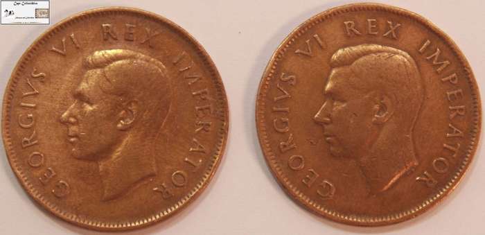 South Africa 1 Penny 1942 x 2 (Two Coins) Circulated