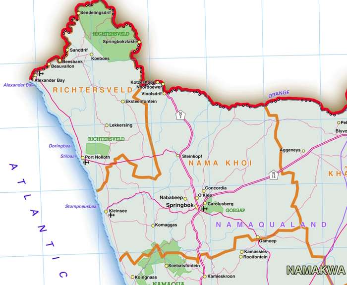 Northern Cape Provincial Map - Printed and Laminated