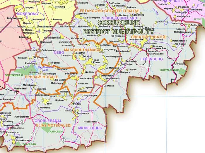 Limpopo Provincial Map - Printed and Laminated