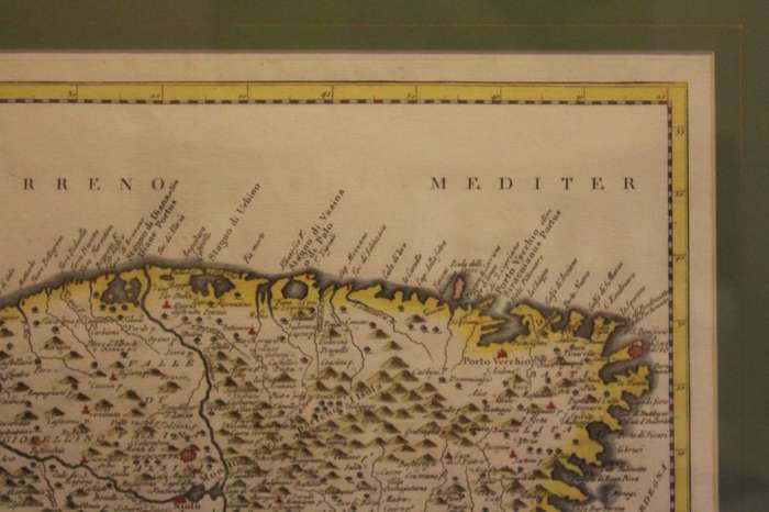 Antique Carta Geografica Del Regno Di Corsica Framed Map (Plate) Published by Giambattista Abrizzi
