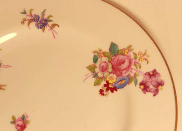 Spode Copeland`s Bone China Dresden Rose Y5741 Tea Cup, Saucer & Side Plate Trio