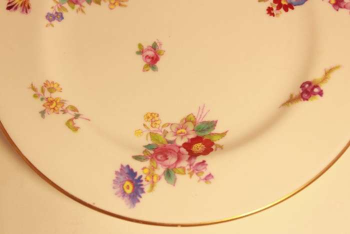 Spode Copeland`s Bone China Dresden Rose Y5741 Tea Cup, Saucer & Side Plate Trio