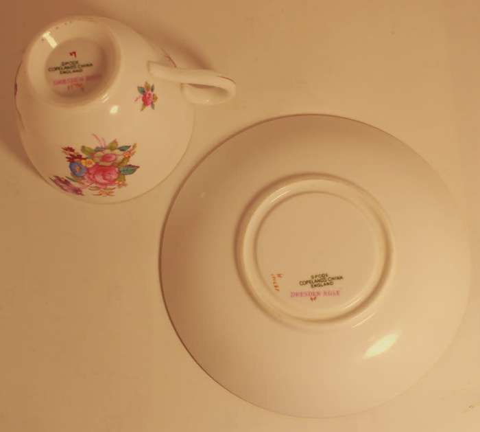 Spode Copeland`s Bone China Dresden Rose Y5741 Tea Cup, Saucer & Side Plate Trio