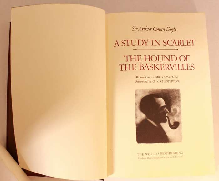 A Study In Scarlet & The Hound Of The Baskervilles by Sir Arthur Conan Doyle Hardcover Book