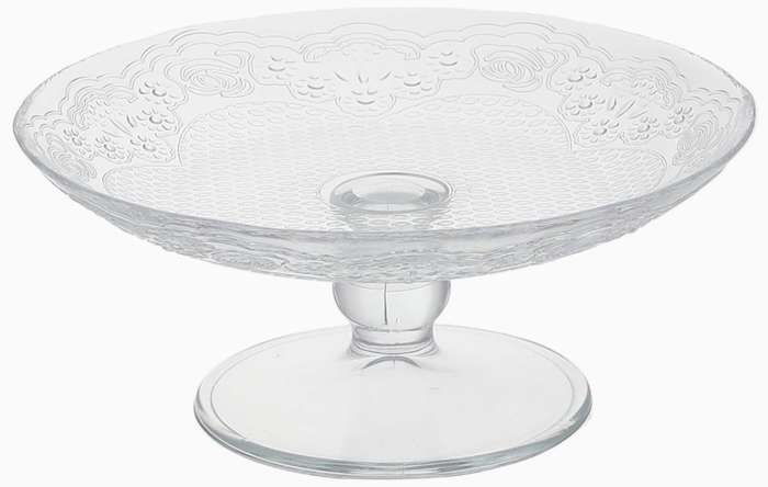 Pasabache Lacy 30cm Footed Round Glass Server