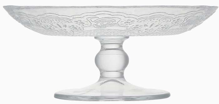 Pasabache Lacy 30cm Footed Round Glass Server