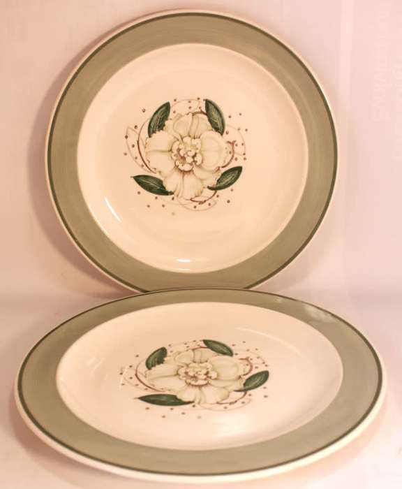 Pair Of Susie Cooper Gardenia E2405 Luncheon Plates 22.5cm