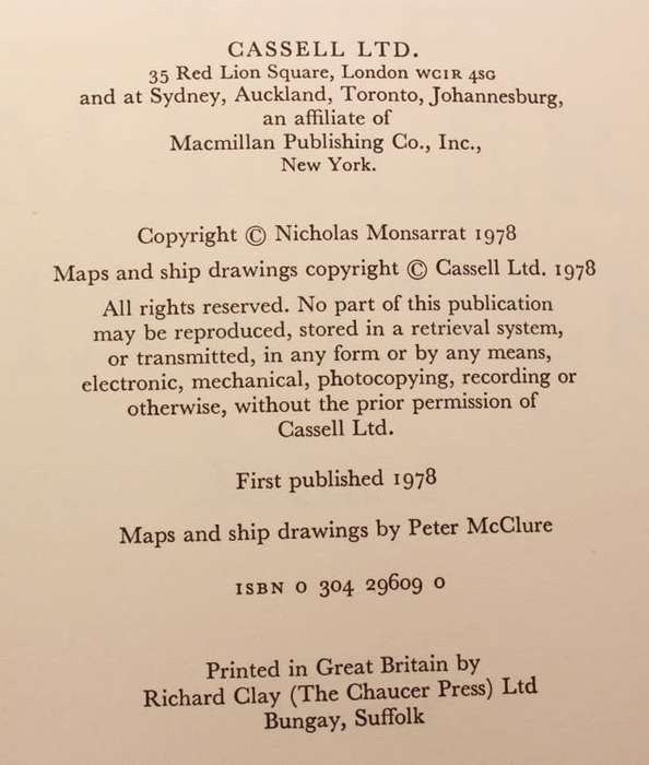 The Master Mariner Book 1: Running Proud by Nicholas Monsarrat Hardcover Book