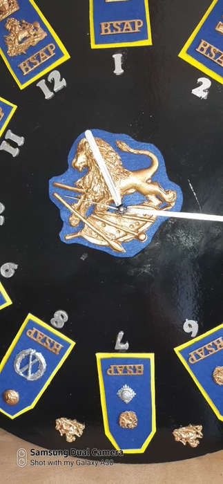 VERY HOT. B.S.A.Police wall clock I of a 1 Handcrafted.