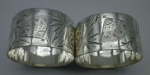 MAPPIN & WEBB 1883 Hallmarked Sterling silver napkin serviette rings Sheffield. Boxed 43 g