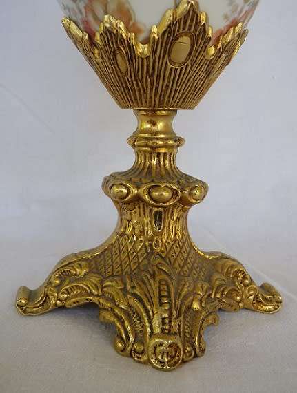 EXQUISITE!! Large Vintage Porcelain Pitcher/Ewer. Gold Tone Ormolu Mounts 43cm Napoleon III Style