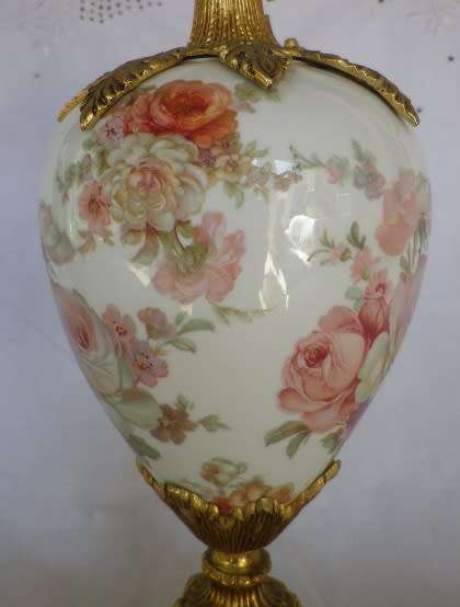 EXQUISITE!! Large Vintage Porcelain Pitcher/Ewer. Gold Tone Ormolu Mounts 43cm Napoleon III Style