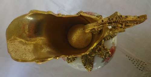 EXQUISITE!! Large Vintage Porcelain Pitcher/Ewer. Gold Tone Ormolu Mounts 43cm Napoleon III Style
