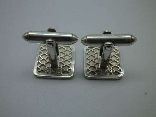 Vintage Sterling Silver cufflinks. Good Quality. Modernist Design  11grms