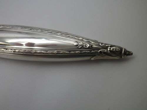 Vintage Art Nouveau Style Sterling Silver Hand held Beveled Mirror 40 cm long MAGNIFICENT