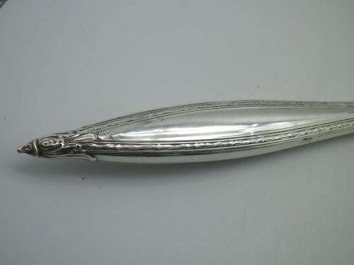 Vintage Art Nouveau Style Sterling Silver Hand held Beveled Mirror 40 cm long MAGNIFICENT