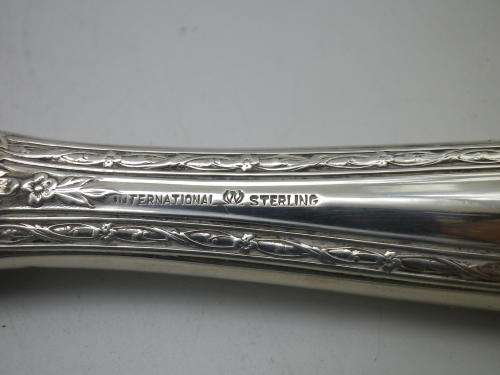 Vintage Art Nouveau Style Sterling Silver Hand held Beveled Mirror 40 cm long MAGNIFICENT