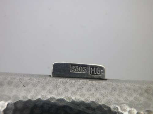 Vintage Hallmarked 830 Silver Cheroot case with gilt interior... 43grm. 8.5 x 5.5cm