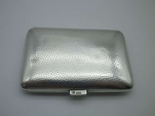 Vintage Hallmarked 830 Silver Cheroot case with gilt interior... 43grm. 8.5 x 5.5cm