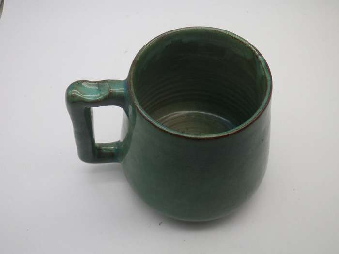 GLOBE Pottery South Africa Green Glaze Tankard.