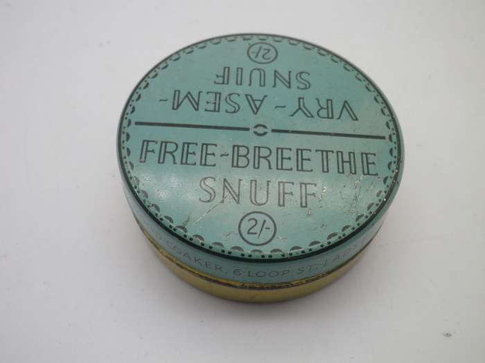 Vintage Free-Breethe Round Snuff Tin