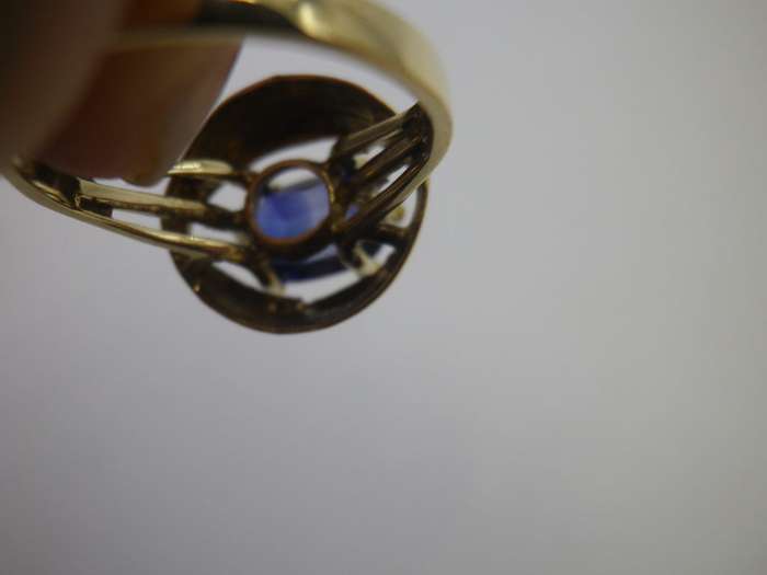 Vintage Designer 9ct Yellow GOLD and Natural SAPPHIRE RING by ZAYEM Size: L 3grms. EXQUISITE