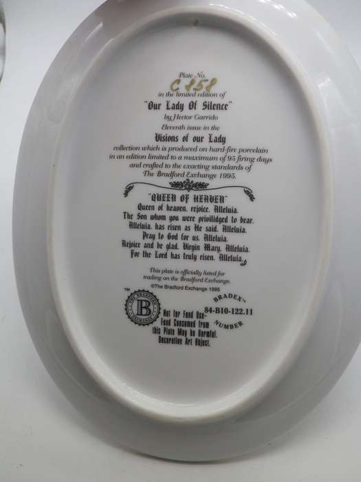 OUR LADY OF SILENCE  DISPLAY PLATE. VISIONS OF MARY series. Hector Garrido BRADFORD EXCHANGE