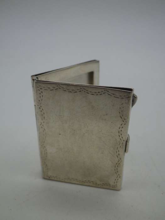 Miniature Silver Travelling Double PHOTO FRAME Hallmarked B/ham c1991 3.7x 3cm 12.6 g