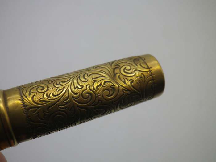 Unusual Vintage brass cased miniature Manicure Set to attach to Chatelaine